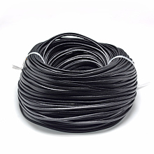 Honeyhandy Flat Leather Cords, DIY Rope for Bracelet Necklace Jewelry Making, Black, 3x2mm