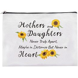 FINGERINSPIRE Mom Makeup Bag, 9x7 Inch Cosmetic Zipper Pouch, Cosmetic Bag Travel Make Up Pouch for Mom & Daughter Gift - Mothers and Daughters Never Truly Apart, Maybe in Distance But Never in Heart