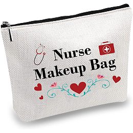 CREATCABIN Nurse Canvas Makeup Bags Cosmetic Multi-Purpose Pen Case Toiletry Funny Travel Bag With Zipper School Supplies Gifts Medicine Cabinet Heart For Nursing Student Practitioner Gift 10 x 7inch