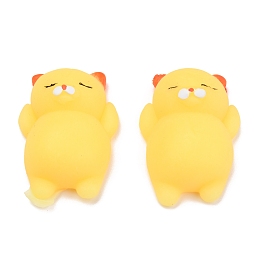 Honeyhandy Cat Shape Squishy Stress Toy, Funny Fidget Sensory Toy, for Stress Anxiety Relief, Yellow, 52x35x18mm