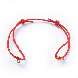 Honeyhandy Elastic Cord Bracelet Making, with Iron Jump Rings, Adjustable, Red, 130mm