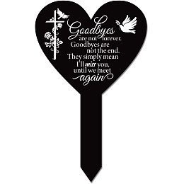 GLOBLELAND Memorial Remembrance Plaque Stake Acrylic Plaque Memorial Commemoratory Sign Garden Remembrance Decoration Goodbyes are Not Forever