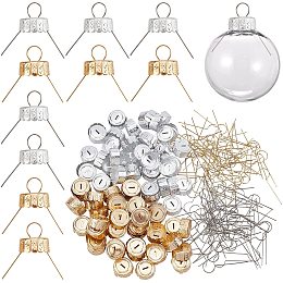 arricraft About 100 Sets Round Ornament Cap, Aluminum Christmas Ornament Cap Replacement Hangers Caps for Glass Porcelain Ceramic Christmas DIY Decorations