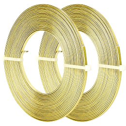 BENECREAT 2 Rolls 32 Feet Flat Aluminum Wire 3mm Wide Jewelry Craft Wire Bezel Wire 18 Gauge for Sculpting, Armature, Jewelry Making - Green Yellow