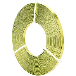 BENECREAT 32FT 5mm Wide Flat Jewelry Craft Wire 18 Gauge Aluminum Wire for Bezel, Sculpting, Armature, Jewelry Making - Green Yellow