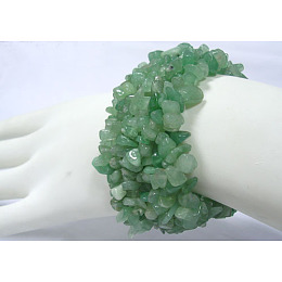 Honeyhandy Elastic Bracelet, Green Aventurine, about 5.1cm in diameter