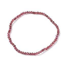 Honeyhandy 3mm Natural Garnet Beads Stretch Bracelet for Girl Women, Inner Diameter: 2-1/4 inch(5.65cm), Beads: 3mm