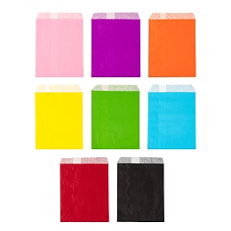 Honeyhandy 80Pcs 8 Colors Eco-Friendly Kraft Paper Bags, Gift Bags, Rectangle, Mixed Color, 18x13x0.02cm, 10pcs/color