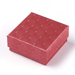 Honeyhandy Cardboard Box, Square, Dark Red, 7.5x7.5x3.5cm