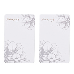 Honeyhandy Rectangle Flower Earring Display Cards, Gainsboro, 14.2x8.9x0.04cm, Hole: 2mm