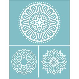 OLYCRAFT Self-Adhesive Silk Screen Printing Stencil Reusable Pattern Stencils Flower Pattern for Painting on Wood Fabric T-Shirt Wall Chalkboards Wood Ceramic Home Decorations (11x8.7 Inch) - #03