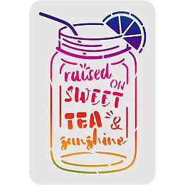 FINGERINSPIRE Lemon Juice Cup Drawing Painting Stencils Templates 11.6x8.3 inch Plastic Stencils Decoration Rectangle Reusable Stencils for Painting on Wood, Floor, Wall and Fabric