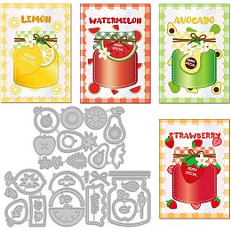 Fruit Labels Cutting Dies Lemon Watermelon Strawberry Metal Die Cut Fruit Shapes Carbon Steel Embossing Template for Card Making Paper Scrapbooking Photo Album Decorative