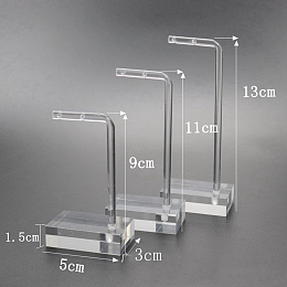 Honeyhandy 3Pcs T Bar Earring Acrylic Displays Sets, Jewelry Display Rack, Jewelry Tree Stand, Clear, 5x3x8.8cm