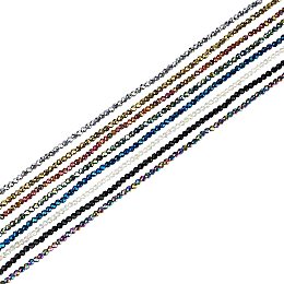 AHANDMAKER 8 Strands 8 Style Glass Beads Strands, Faceted Glass Crystal Beads Strands, Rondelle Spacer Beads for Necklace Earring Bracelet Jewelry Making