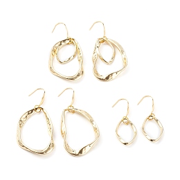 Honeyhandy Alloy Twisted Ring Dangle Earring Sets, with 316 Surgical Stainless Steel Earring Hooks, Golden, 68mm and 45mm, Pin: 0.85mm, 3pairs/set