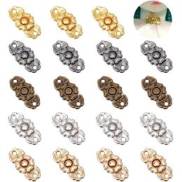 NBEADS 80 Sets 5 Colors Flower Alloy Snap Lock Clasps, Metal Cloak Clasp Fasteners Closure Decorative Sew on Hooks and Eyes Sewing Fasteners for Sewing Clothing Bags DIY Crafts