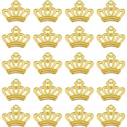 SUNNYCLUE 1 Box 60Pcs Crown Charms Bulk King Crown Charm Mini Crown Charms Alloy Vintage Crown Bead Elegant Tiara Golden Lovely Small Hollow Heart Crowns Charms for Jewelry Making Charms Findings DIY