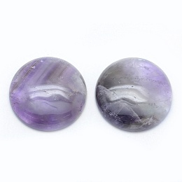 Honeyhandy Natural Amethyst Cabochons, Flat Round, 30x8mm