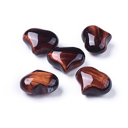 Honeyhandy Natural Tiger Eye Heart Palm Stone, Dyed & Heated, Pocket Stone for Energy Balancing Meditation, 20x25x11~13mm