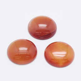 Honeyhandy Natural Carnelian Cabochons, Half Round, 24.5x7~8mm