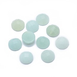 Honeyhandy Natural Amazonite Cabochons, Faceted, Half Round/Dome, 6x2.5mm