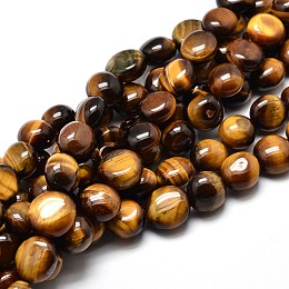 Honeyhandy Natural Tiger Eye Nuggets Beads Strands, Tumbled Stone, 4~8x6~9x5~7mm, Hole: 1mm, about 15.3 inch~15.7 inch