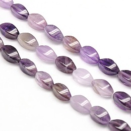 Honeyhandy Natural Twist Amethyst Beads Strands, 12x6x6mm, Hole: 1mm, about 33pcs/strand, 15.74 inch