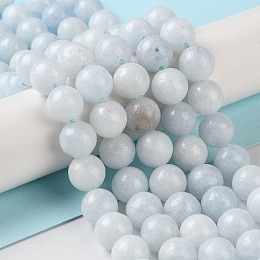 Honeyhandy Natural Celestite/Celestine Beads Strands, Round, 8mm, Hole: 1.2mm, about 47pcs/strand, 14.96''(38cm)