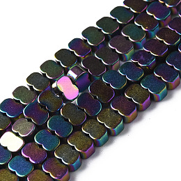 Electroplate Rainbow Color Non-magnetic Synthetic Hematite Beads Strands, Cloud, Multi-color, 4x3x2mm, Hole: 0.8mm, about 138~140pcs/strand, 31.50 inch(80cm)