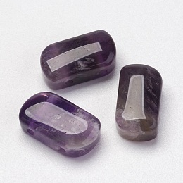 Honeyhandy Natural Amethyst Multi-Strand Links, Rectangle, 16x9x6mm, Hole: 2mm