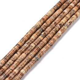 Honeyhandy Natural Picture Jasper Beads Strands, Flat Round, 4x2mm, Hole: 1mm, about 169pcs/strand, 14.96''(38cm)