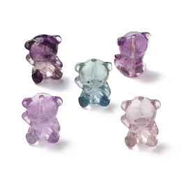 Honeyhandy Natural Fluorite Beads, Bear, 15.5~16x12.5~13x10.5~11mm, Hole: 1.2mm