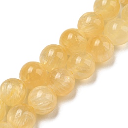 Honeyhandy Natural Honey Calcite Beads Strands, Round, 8mm, Hole: 1mm, about 49pcs/strand, 15.75''(40cm)