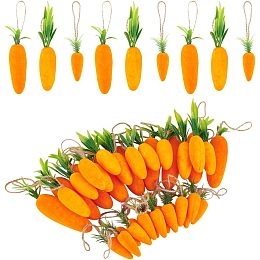 GLOBLELAND 45Pcs Easter Carrot Hanging Ornaments Easter Foam Carrots Pendant Decoration for Easter House Home Indoor Outdoor Decor, 3 Size