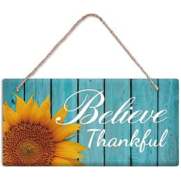 Arricraft Sunflower Plastic Plaque Colorful Hanging Door Sign Rustic Welcome Door Plate with Jute Twine Wall Door Decor for Front Door Farmhouse Office Coffee Shop Bar Decoration 5.9x11.8in