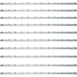 SUPERFINDINGS 20Pcs 400x11.4mm Metal Tack Strips Sofa Rack with Nail Iron Bar Fangs Silver Galvanized Sofa Accessories Fabric Reupholstery Supplies for Furniture, Couch, Chair and Sofa