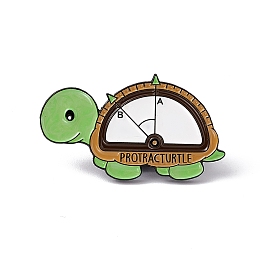 Honeyhandy Word Protracturtle Enamel Pin, Electrophoresis Black Alloy Brooch for Backpack Clothes, Tortoise Pattern, 17.5x30x2mm, Pin: 1.2mm