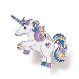 Honeyhandy Unicorn Enamel Pin, Platinum Plated Alloy Badge for Backpack Clothes, Colorful, 18x34x1.5mm