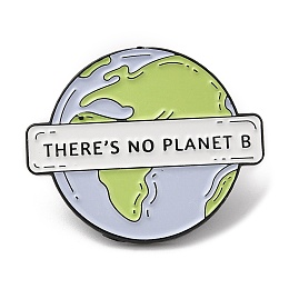 Honeyhandy The Earth with Word There's No Planet B Enamel Pin, Electrophoresis Black Alloy Brooch for Backpack Clothes, Colorful, 25.5x30.5x1.7mm