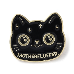 Honeyhandy Black Cat Enamel Pins, Alloy Brooch for Backpack Clothes, 25x28.5x1.5mm