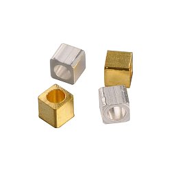 NBEADS 1000 Pcs Cube Brass Bead Spacers, Mixed Color, 3x3x3mm, Hole: 1.5mm