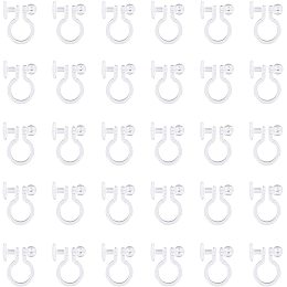 arricraft 200PCS Platic Earring Components Clear Clip-on Earring Converter Clip-on Earring Findings for DIY Non Pierced Earring Making Supplies