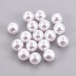 Honeyhandy ABS Plastic Imitation Pearl Beads, Round, White, 14mm, Hole: 2.3mm, about 340pcs/500g