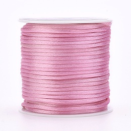 Honeyhandy Nylon Thread, Rattail Satin Cord, Pink, 2mm, about 25.15 yards(23m)/roll