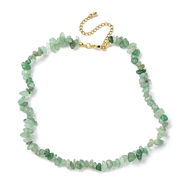 Honeyhandy Natural Green Aventurine Chips Beaded Necklace, Gemstone Jewelry for Women, 15.75 inch(40cm)