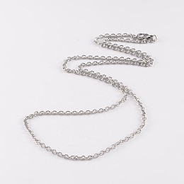 Honeyhandy 304 Stainless Steel Cable Chain Necklaces, with Lobster Clasps, Stainless Steel Color, 24.2 inch(61.6cm)