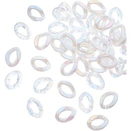 CHGCRAFT 100Pcs 2 Colors Acrylic Linking Rings Quick Link Connectors Clear and White Open Linking Rings for Jewelry Bracelet Necklace Craft Purse Strap Making