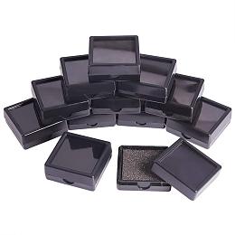 BENECREAT 24PCS Black Gemstone Display Box Jewelry Box Container with Clear Top Lids, 1.57" x 0.6", for Gems, Coins and Jewelry