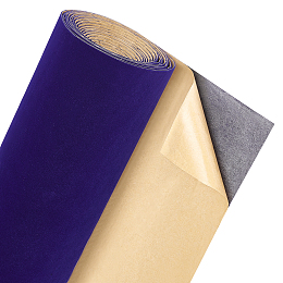 BENECREAT Self Adhesive Velvet Flocking Fabric, for Jewelry Drawer Craft Fabric Peel Stick, Dark Blue, 25x0.08cm